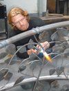 A final weld on the sculpture